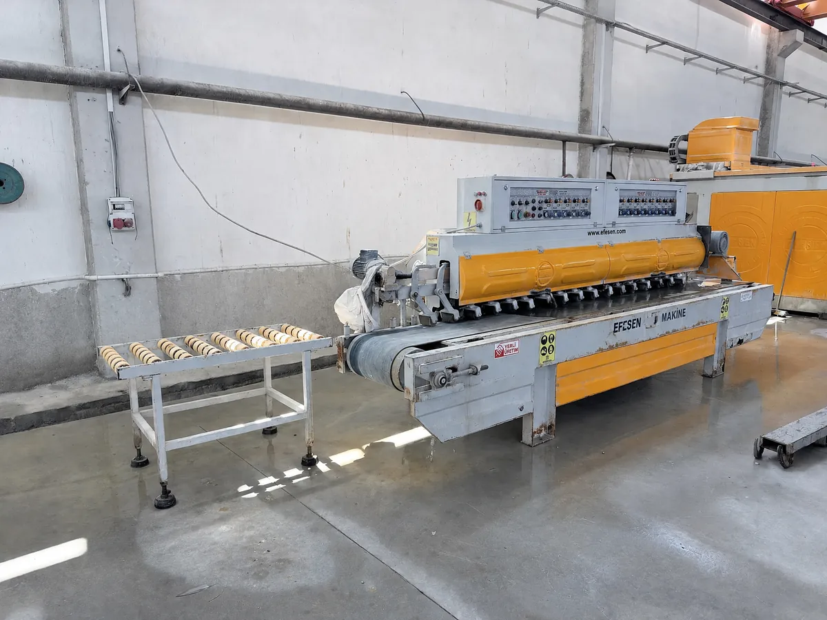 Multi-head edge finishing and polishing line
